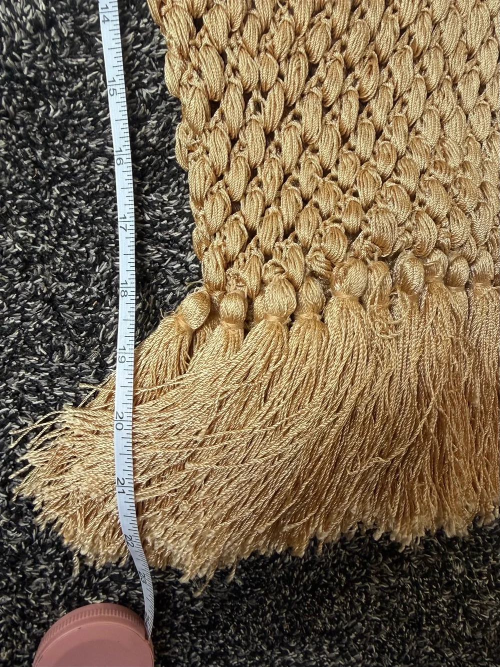 Handwoven Fringe Shoulder Bag in Natural Beige